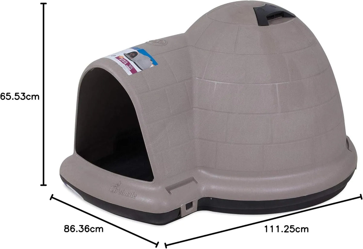 XL Igloo Dog House for 90–125 Lb. Dogs, All-Weather Pet Shelter, Made in USA
