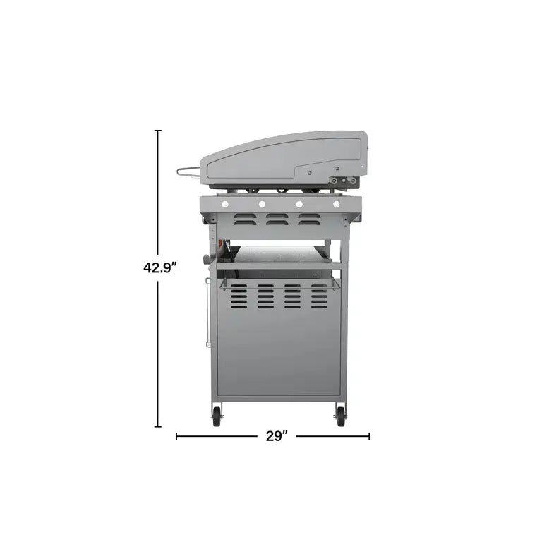 36" 4-Burner Propane Griddle Station – 768 sq in Cooking Surface with Hood & Cabinet