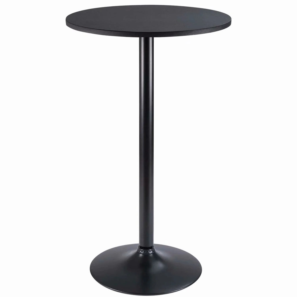 Round Bistro Pub Table, Bar Height Cocktail Table with Metal Base and MDF Top, 23.8 Inch