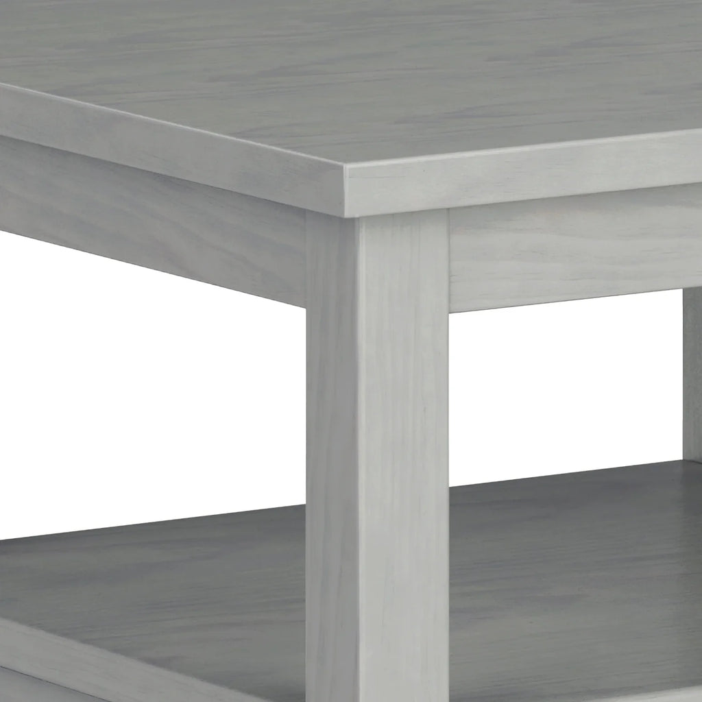20 Inch Wide Solid Wood Rectangle End Table, Transitional Side Table