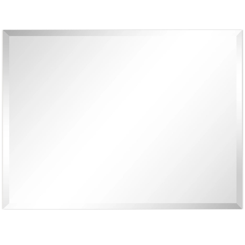 Frameless Beveled Prism Wall Mirror, Clear Square or Rectangular Decorative Mirror for Bathroom, Bedroom and Home Decor