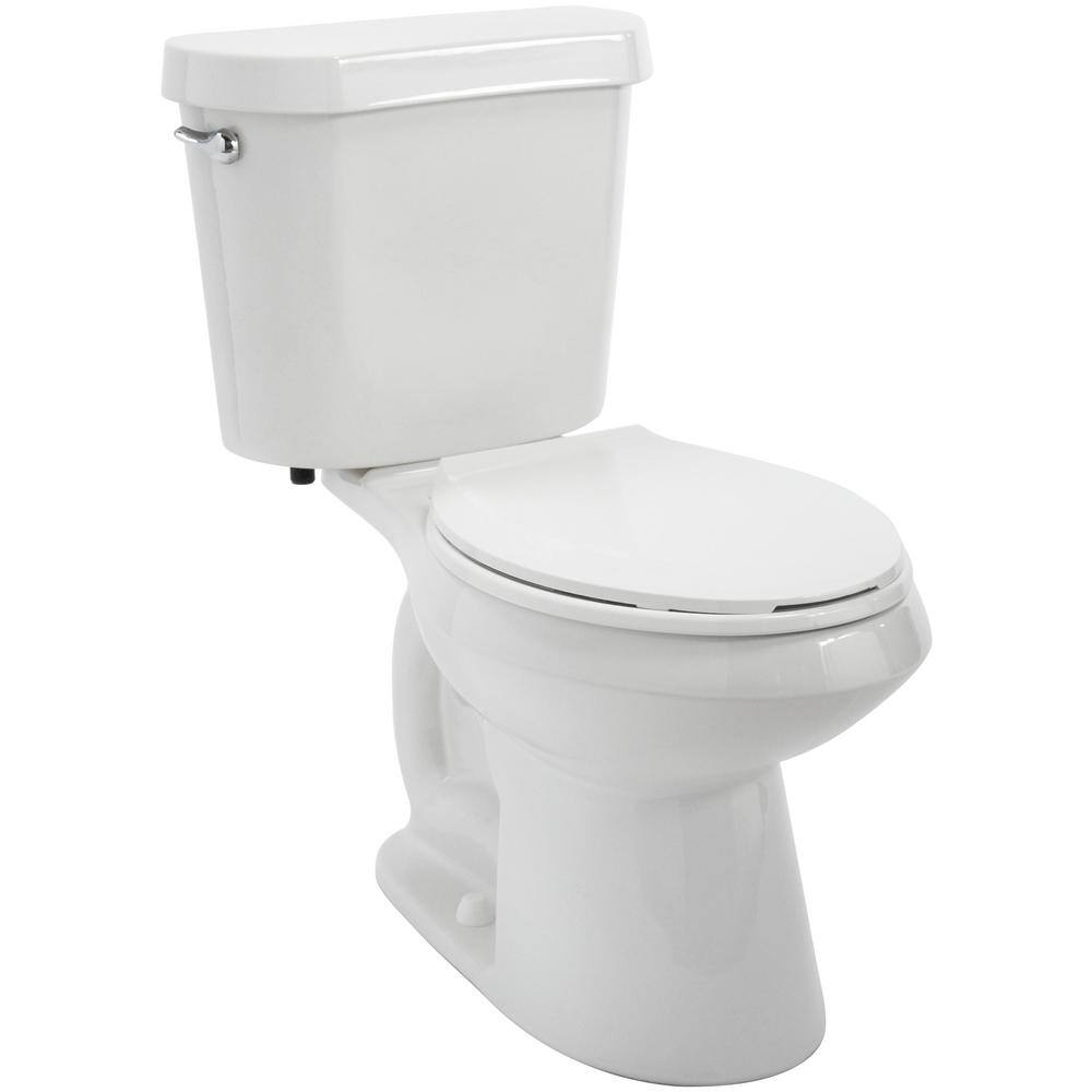 2-Piece 1.28 GPF High-Efficiency Single-Flush Elongated Toilet, White