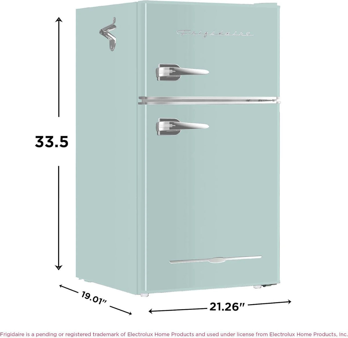 Retro 3.2 Cu Ft Mini Fridge with Freezer – 2-Door Compact Refrigerator with Side Bottle Opener
