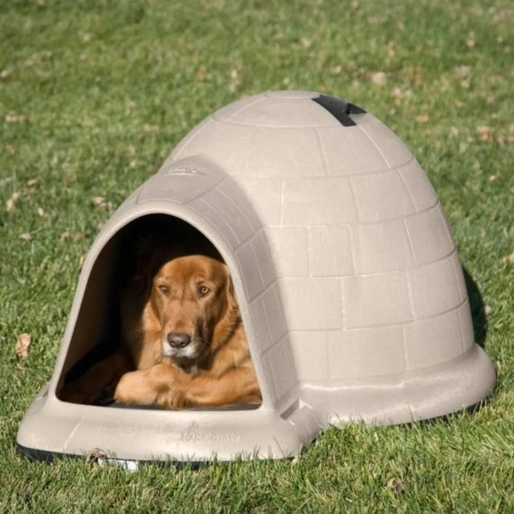 XL Igloo Dog House for 90–125 Lb. Dogs, All-Weather Pet Shelter, Made in USA