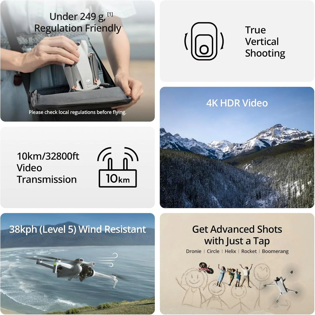 4K Camera Drone with 38-Min. Flight Time, 10 km Video Transmission, GPS Auto Return and Vertical Shooting