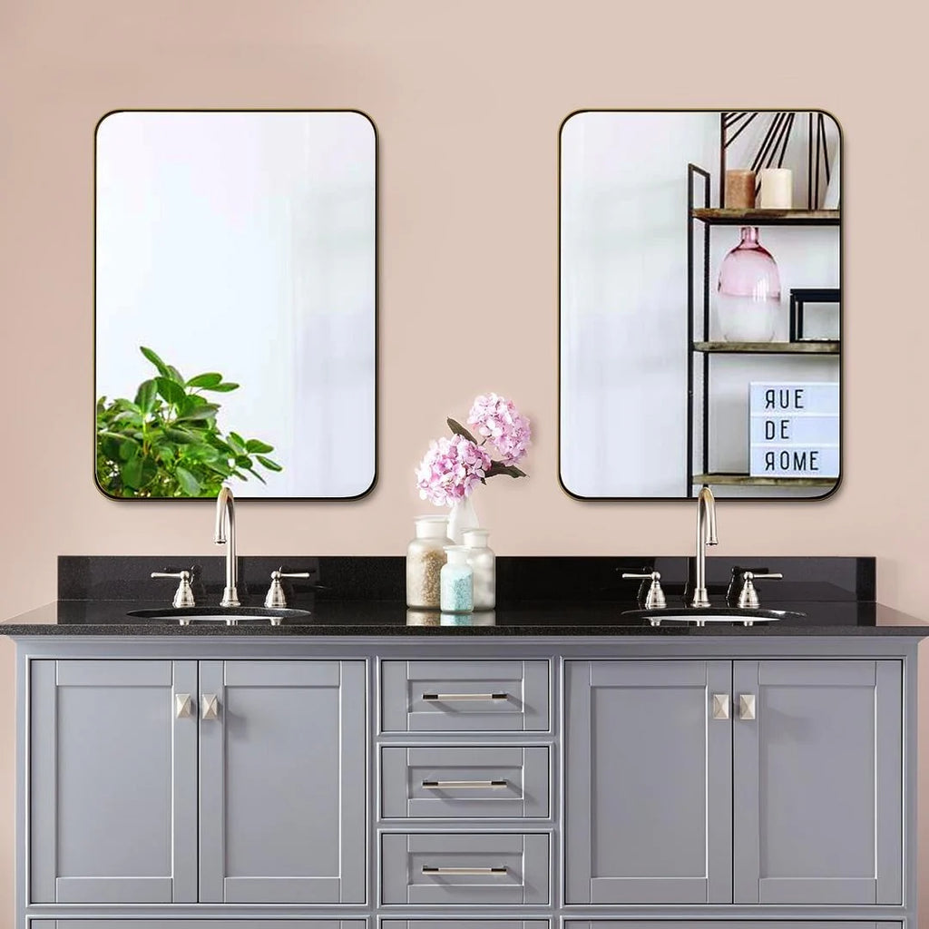 Metal Venetian Wall Mounted Mirror, Decorative Vintage Style Hanging Mirror for Living Room, Bedroom and Entryway