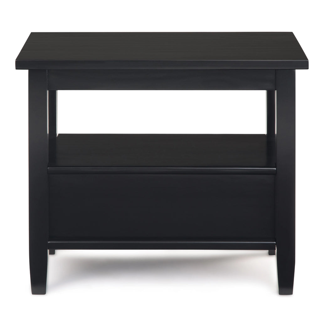 14" Wide Solid Wood Narrow Side Table, Rectangle Transitional Style Accent Table