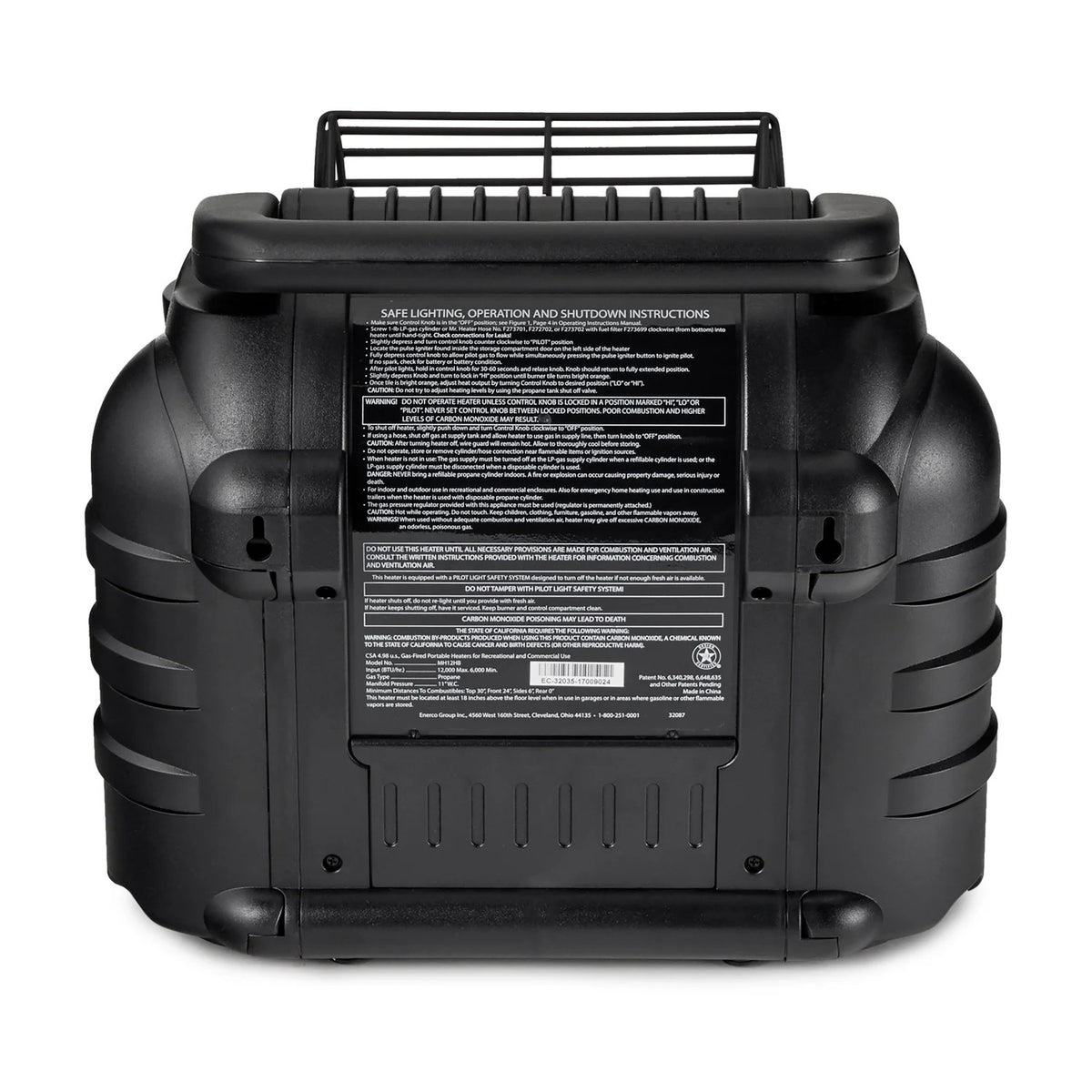 12,000 BTU Portable Propane Heater – 2 Heat Settings, ODS Safety Shut-Off, Camo