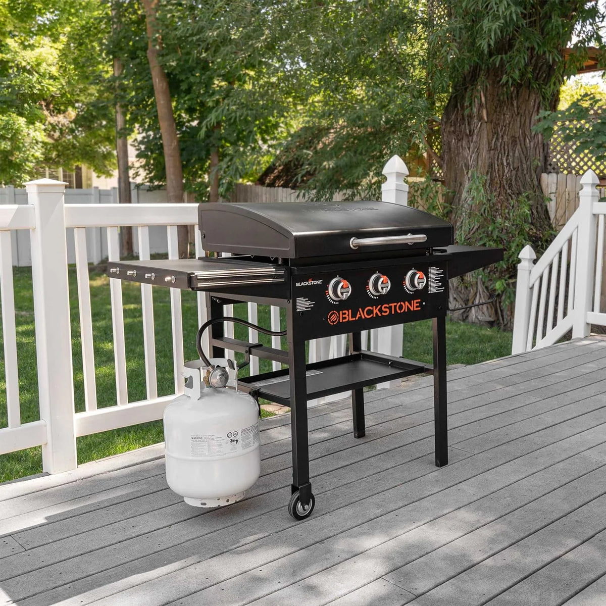 28-Inch XL 3-Burner Outdoor Griddle with Hood and Accessories