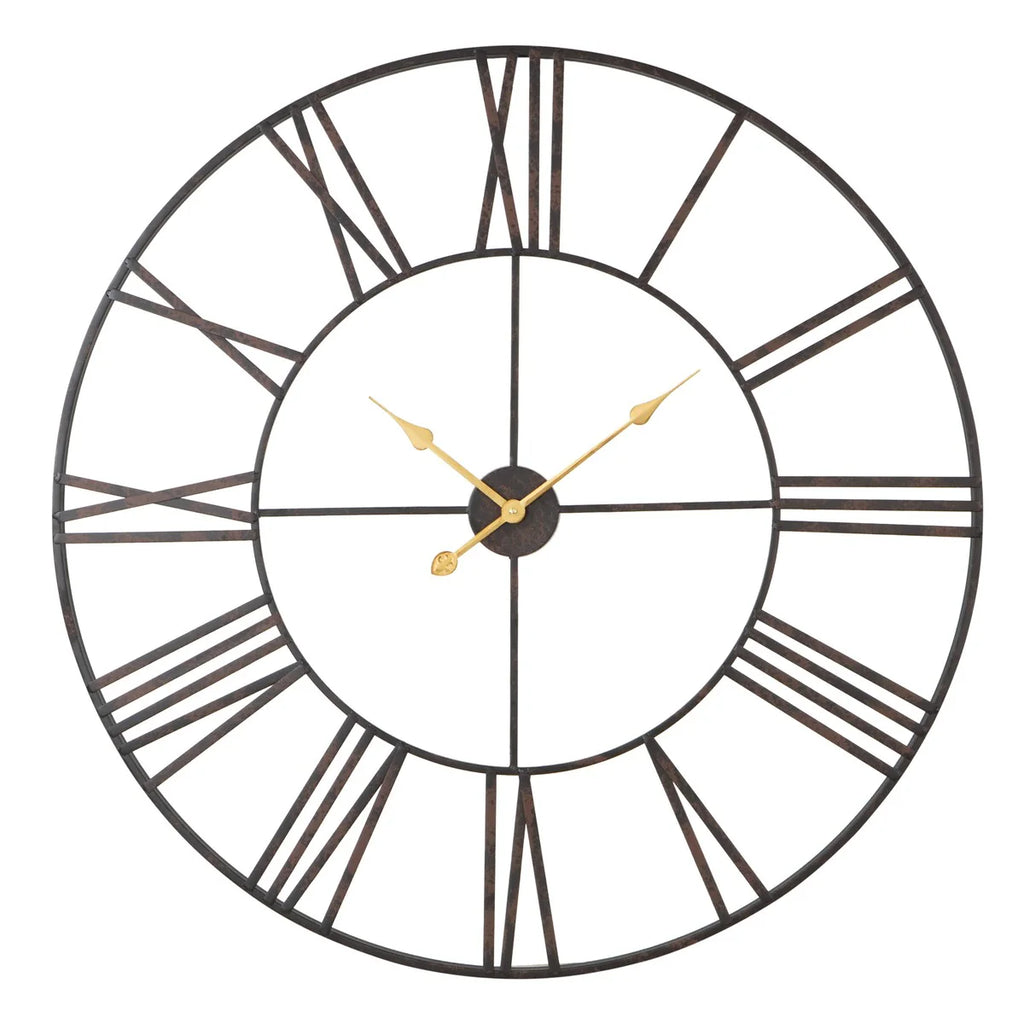 Modern Round Metal Wall Clock, Decorative Circular Hanging Clock for Living Room, Bedroom and Office