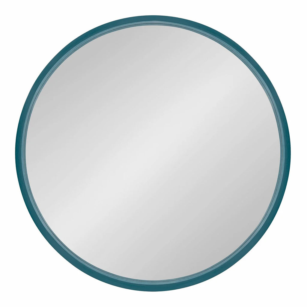 Round Wood Accent Wall Mirror, Modern Decorative Wooden Frame Mirror for Living Room, Bedroom and Entryway