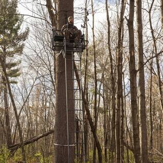 21-Foot 2-Person Ladder Treestand, Heavy-Duty Hunting Tree Stand with Ladder, Elevated Outdoor Hunting Platform