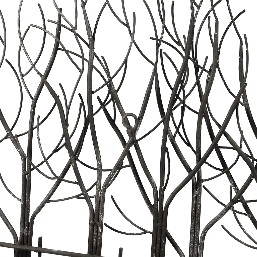 Black Metal Tree Wall Decor, Modern Forest Design Wall Art Sculpture for Living Room, Bedroom and Home Decoration