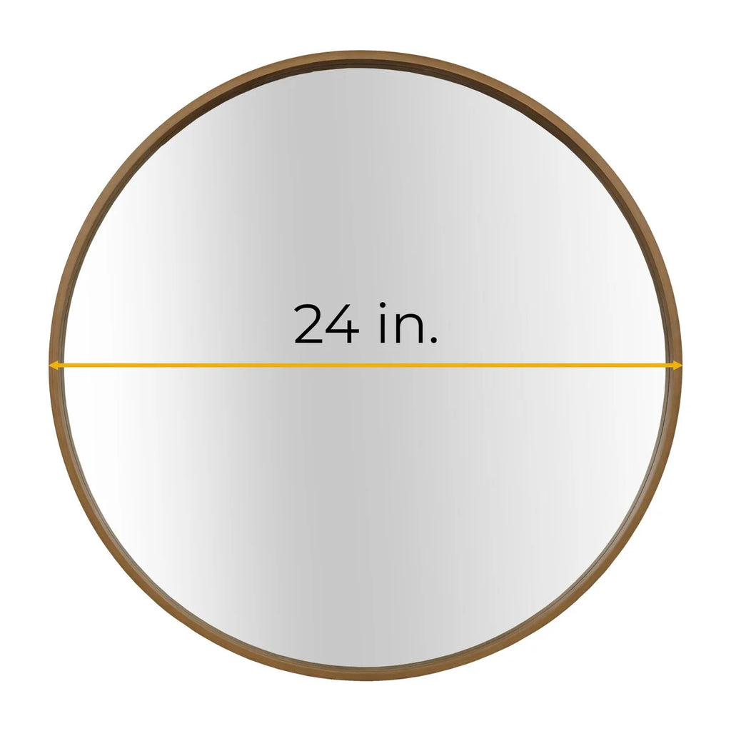 Classic Farmhouse Round Wall Mirror, Wooden Frame Decorative Accent Mirror for Living Room, Bedroom and Entryway