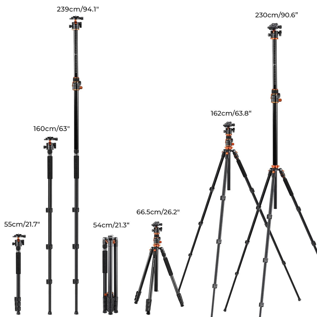 90 Inch Ultra High Camera Tripod with Metal Ball Head, Extra Tall Heavy Duty Photography Tripod Stand