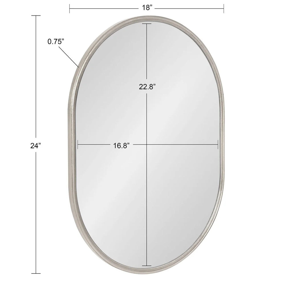 Modern Capsule Framed Wall Mirror, Decorative Oval Accent Mirror for Living Room, Bedroom and Entryway