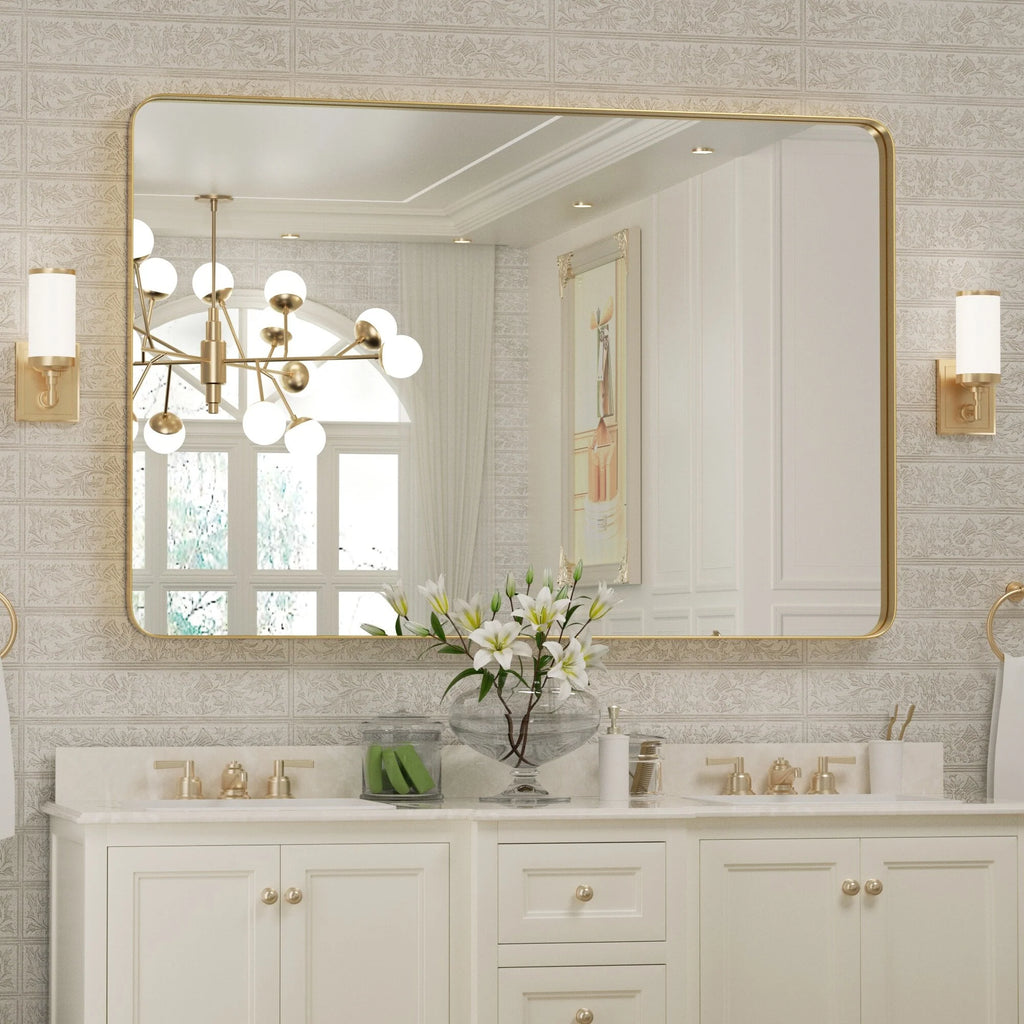 Wall Mirror Vanity Mirror, Bathroom Mirror with Rounded Corners, 1 Piece