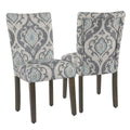 Set of 2 Upholstered Medallion Dining Chairs, Comfortable Parsons Style Chairs for Kitchen and Dining Room