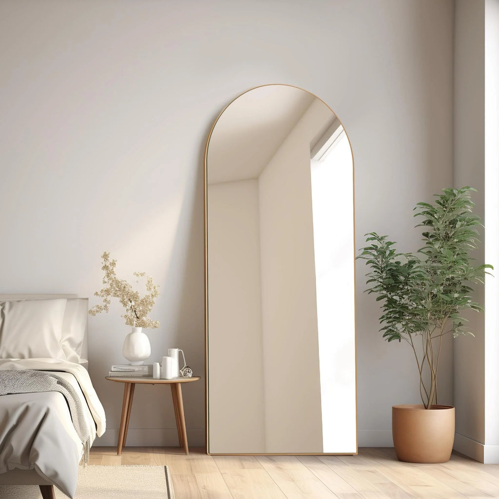 Arched Full Length Floor Mirror, Large Full Body Standing and Wall Mounted Mirror for Bedroom, Living Room and Home Decor