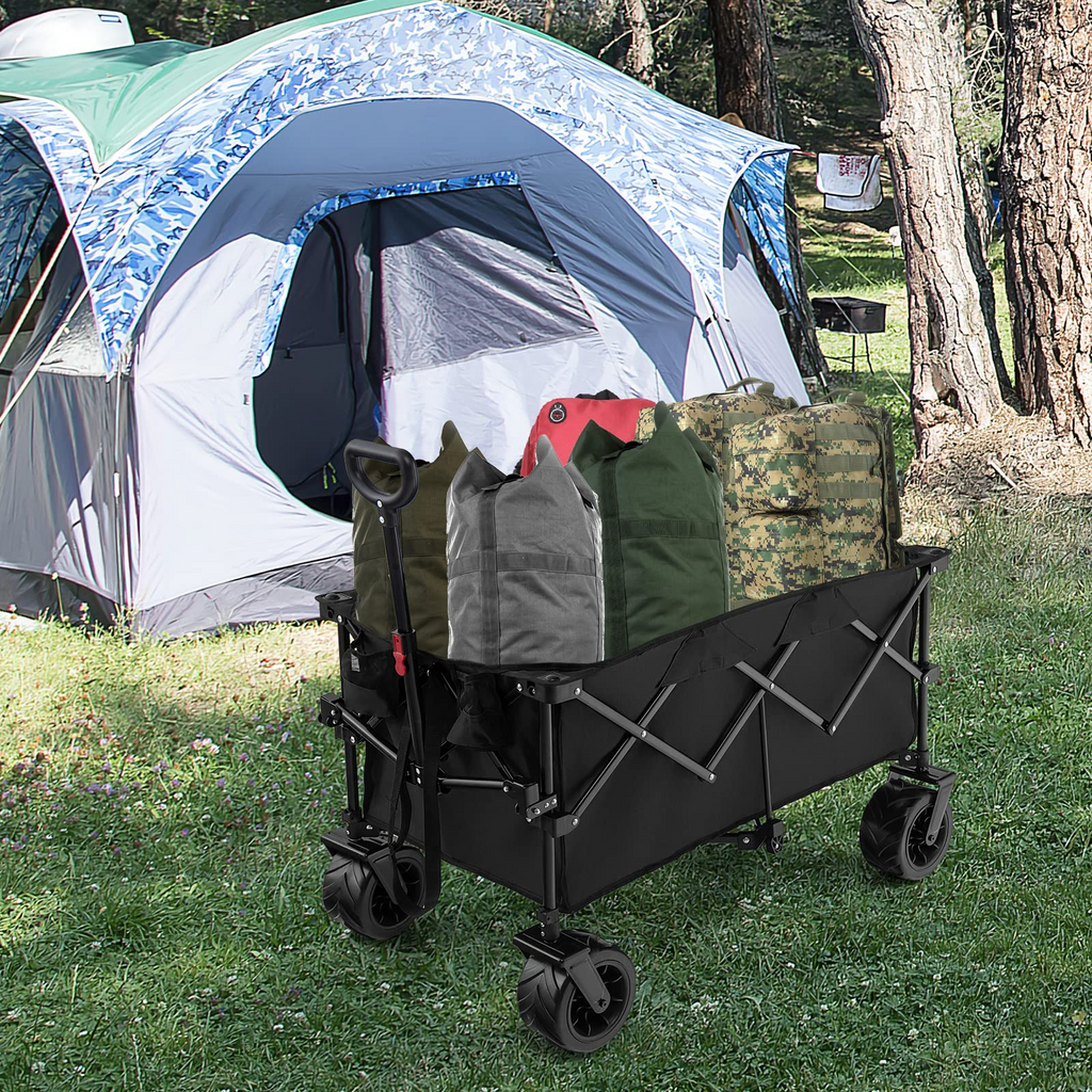 Collapsible Folding Wagon – Heavy Duty Utility Cart with Adjustable Handle
