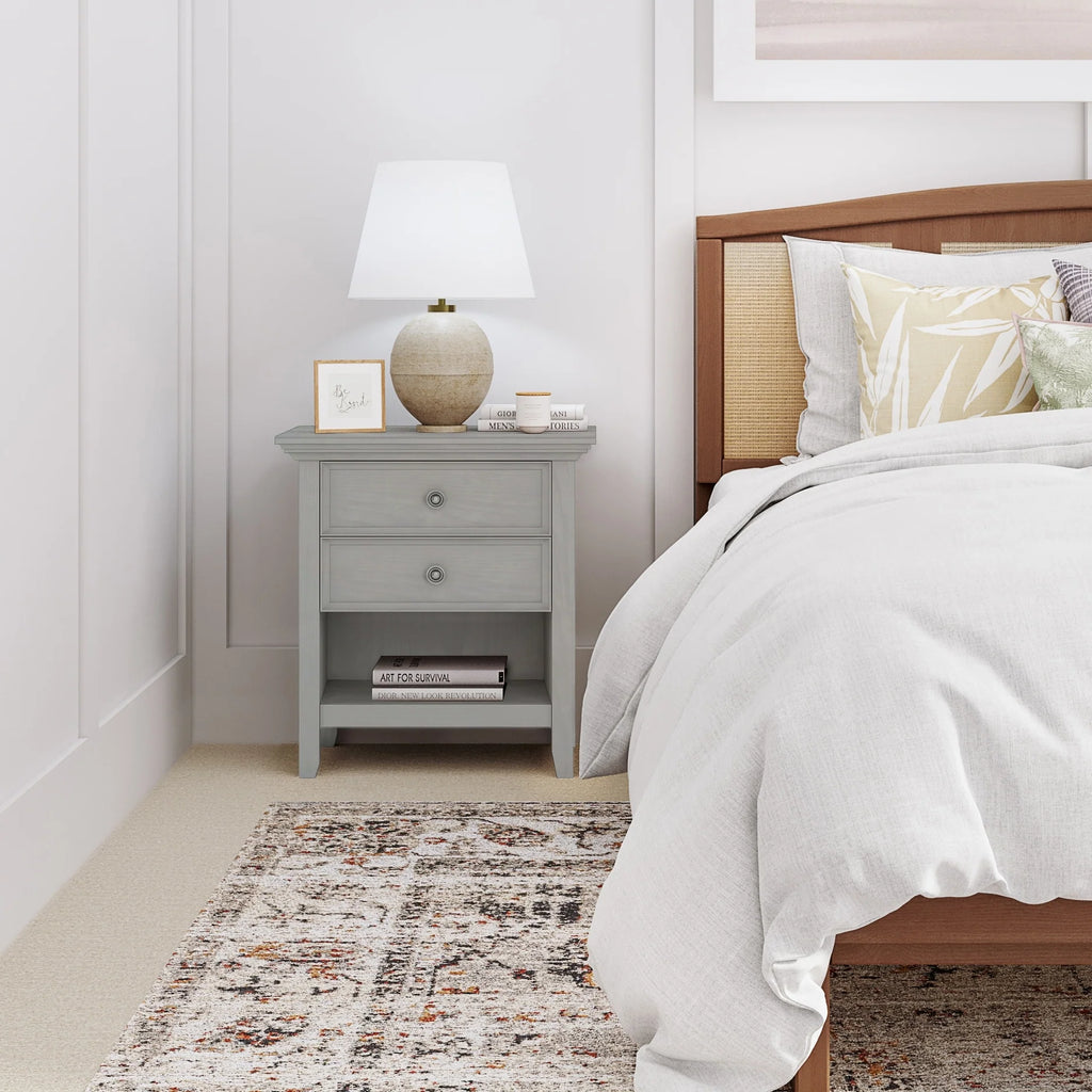 24 Inch Wide Solid Wood Nightstand, Bedside Table and Bedroom End Table