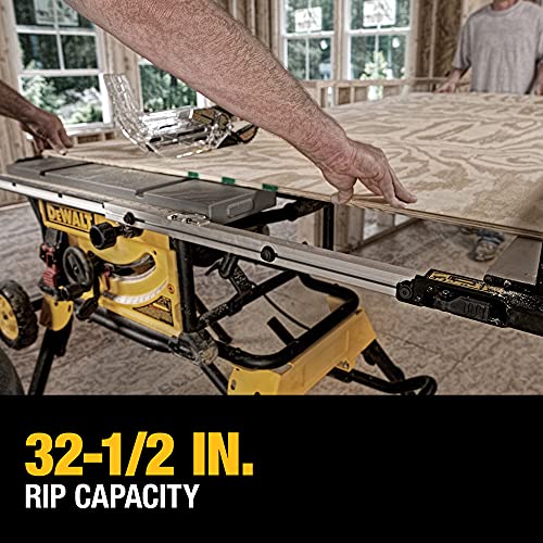 10" 15A Table Saw with Rolling Stand – 32-1/2" Rip Capacity, Portable Jobsite Saw