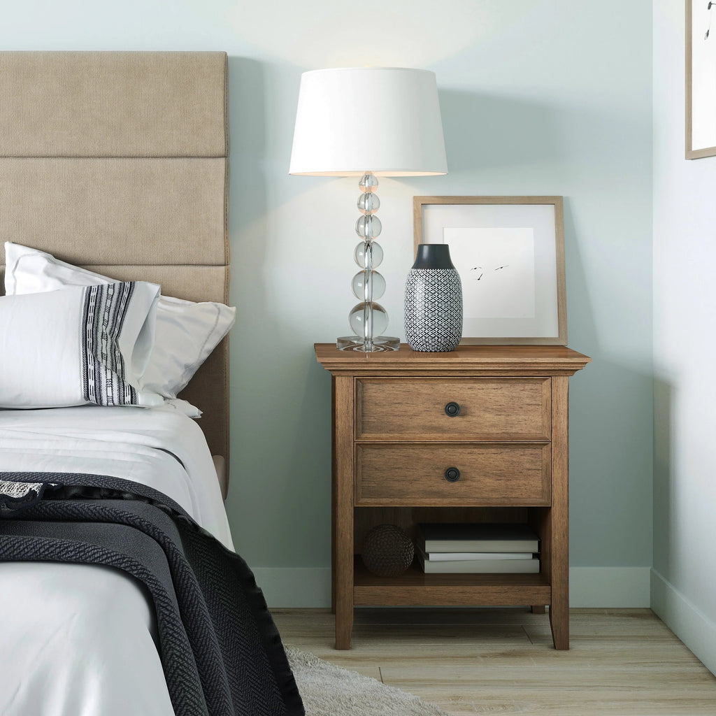 24 Inch Wide Solid Wood Nightstand, Bedside Table and Bedroom End Table