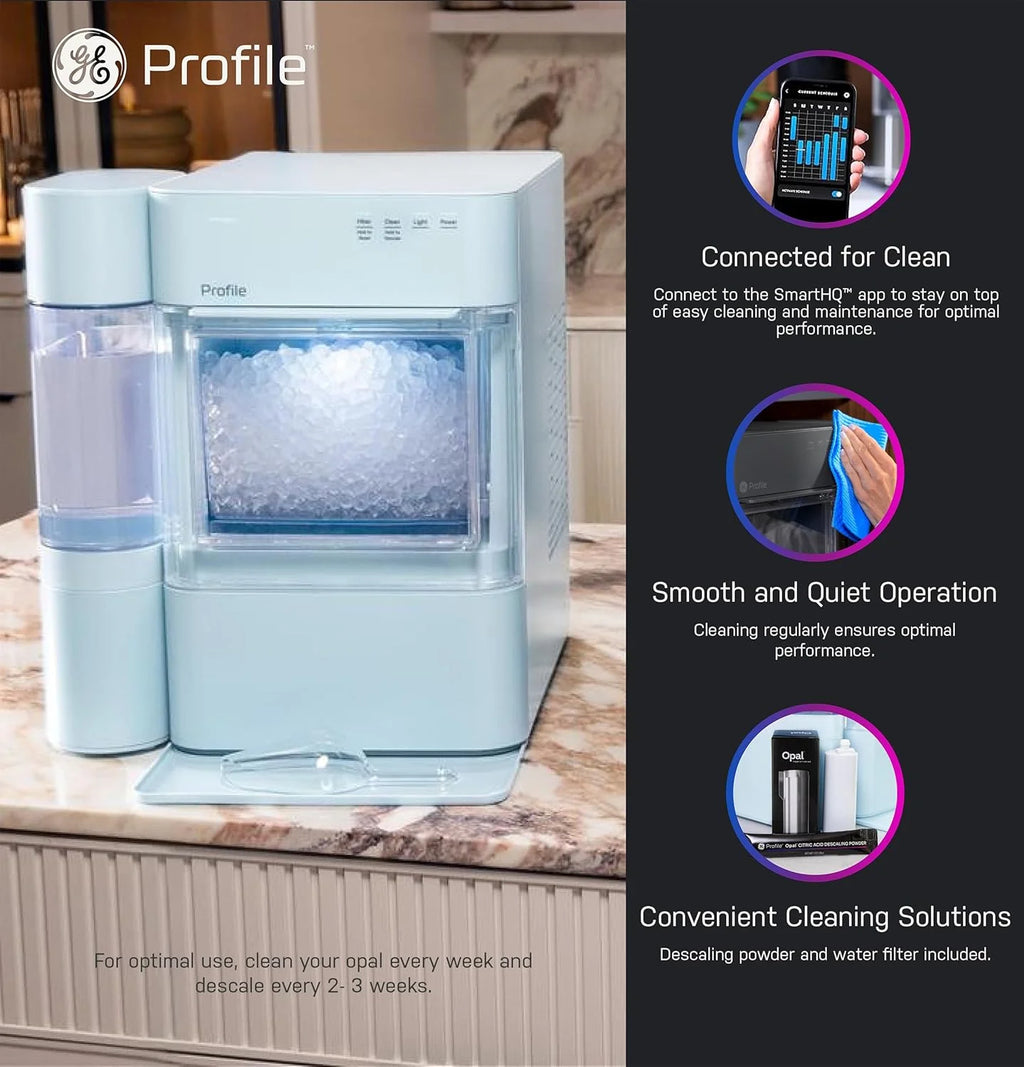 Countertop Nugget Ice Maker with 1-Gallon Water Tank, Makes 38 lbs of Pellet Ice in 24 Hours, WiFi Smart Connectivity, Includes Ice Scoop, Stainless Steel