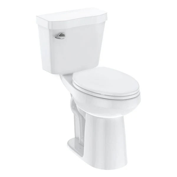 Two-Piece Elongated Toilet with Soft-Close Seat, 1.28 GPF Siphonic Flush, Universal Height, Cotton White