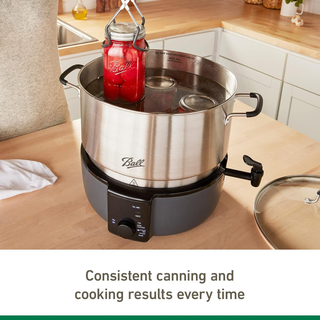 Electric Water Bath Canner, Automatic Home Canning Appliance for Jars, Fruits, Vegetables and Preserves