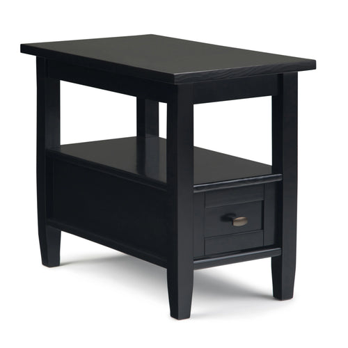 14" Wide Solid Wood Narrow Side Table, Rectangle Transitional Style Accent Table
