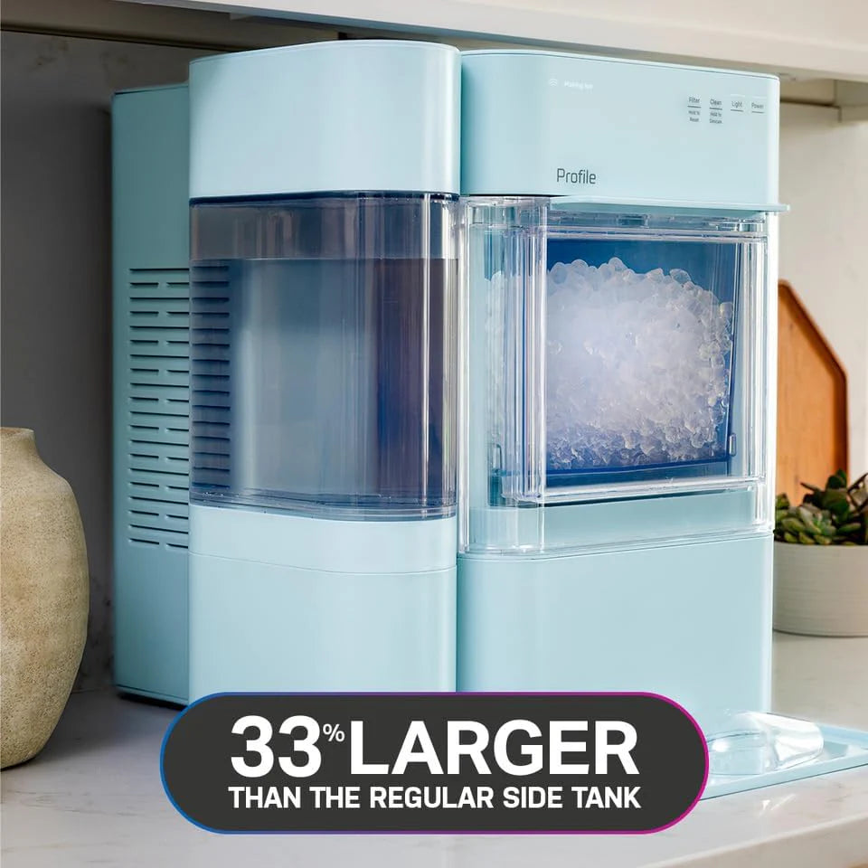 Countertop Nugget Ice Maker with 1-Gallon Water Tank, Makes 38 lbs of Pellet Ice in 24 Hours, WiFi Smart Connectivity, Includes Ice Scoop, Stainless Steel