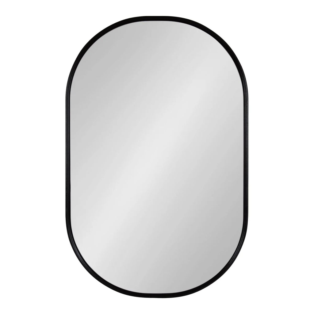 Modern Capsule Framed Wall Mirror, Decorative Oval Accent Mirror for Living Room, Bedroom and Entryway