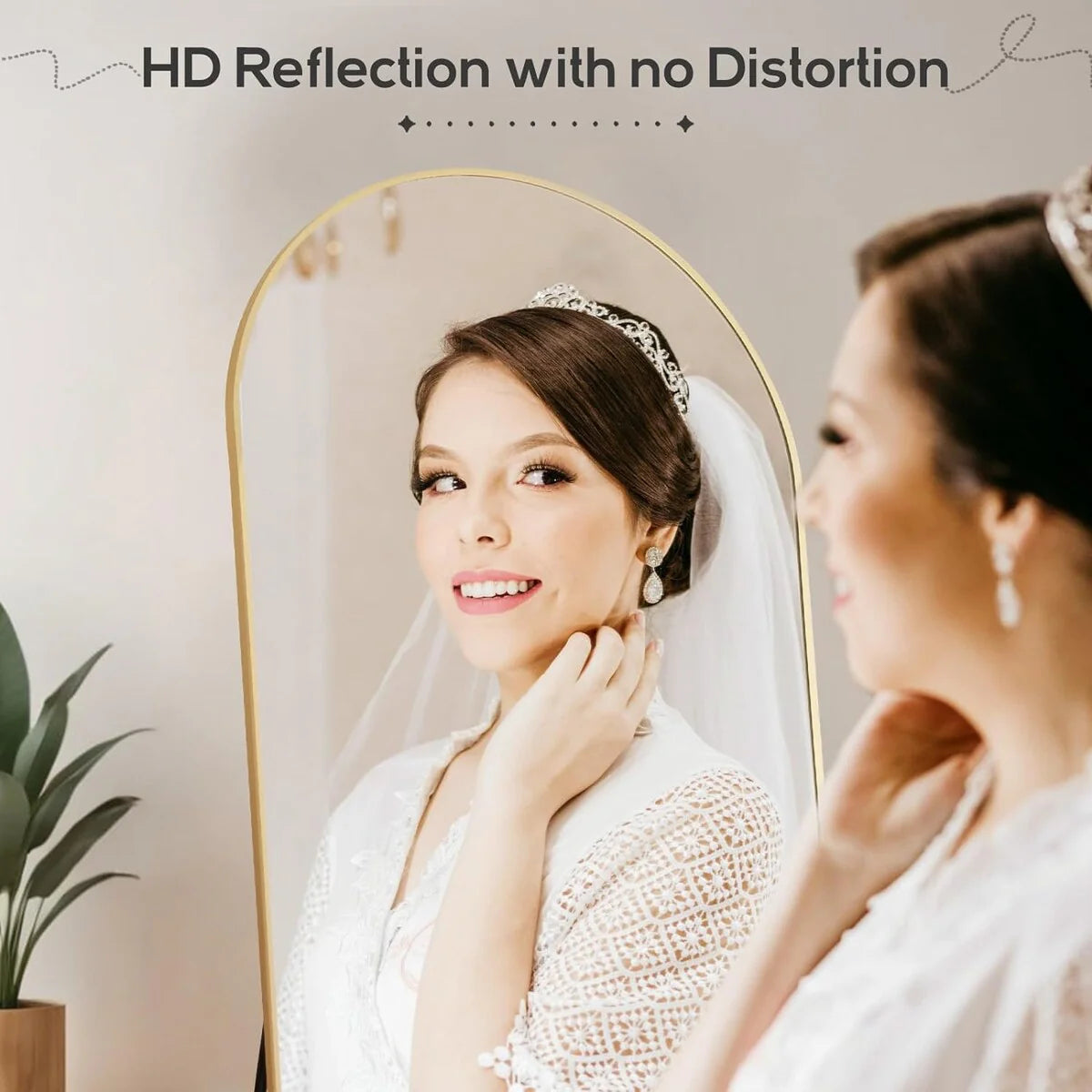 Full Length Mirror with Stand, Aluminum Alloy Frame Full Body Floor Mirror for Bedroom and Cloakroom