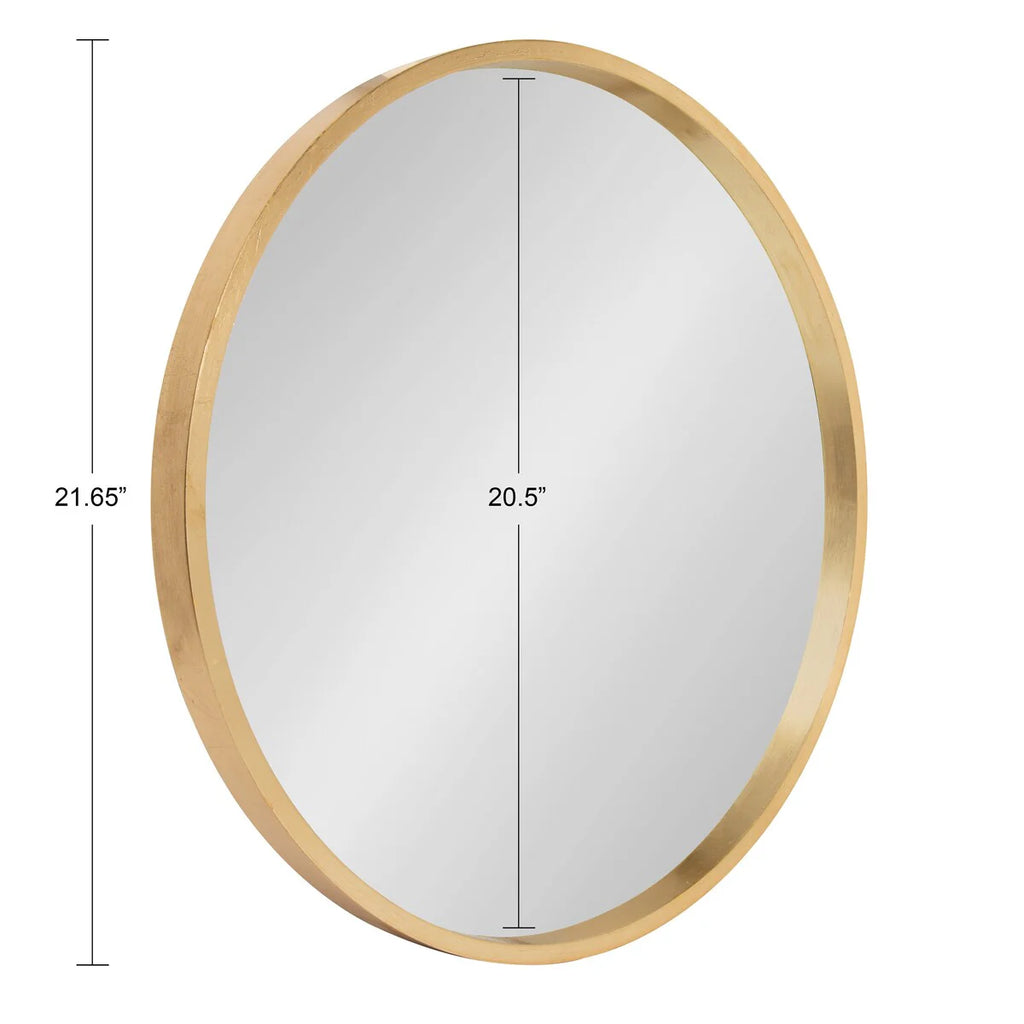 Round Wood Accent Wall Mirror, Modern Decorative Wooden Frame Mirror for Living Room, Bedroom and Entryway