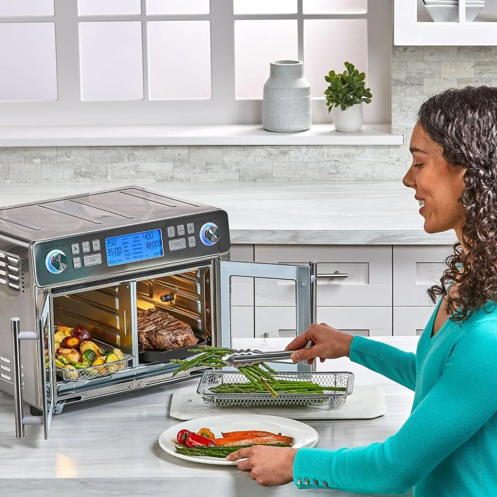 25-Qt. Extra-Large Dual-Zone Air Fryer Oven with French Doors