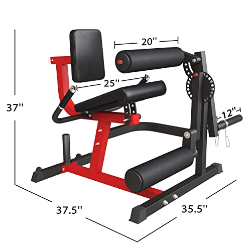 Leg Extension and Leg Curl Machine, Adjustable Lower Body Exercise Bench, Strength Training Equipment for Home Gym and Fitness Workouts