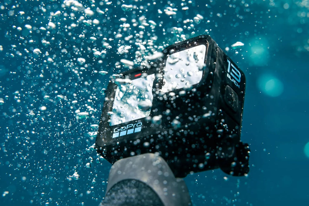 Waterproof Action Camera, 5.3K 60FPS Video, 27MP Photos, Wide-Angle Lens Compatibility, Black