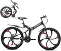 26-Inch Folding Mountain Bike for Adults, 21-Speed, Dual Suspension
