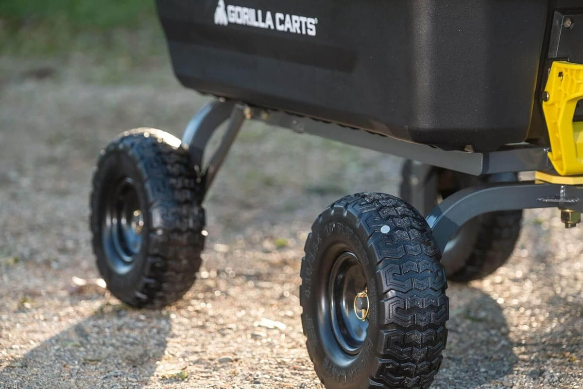 7-Cubic-Foot Poly Dump Garden Cart with No-Flat Tires, 1,200-Lb. Capacity, Black