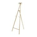 Tall Adjustable 3-Tier Metal Display Stand, Gold Floor Easel with Bow Top