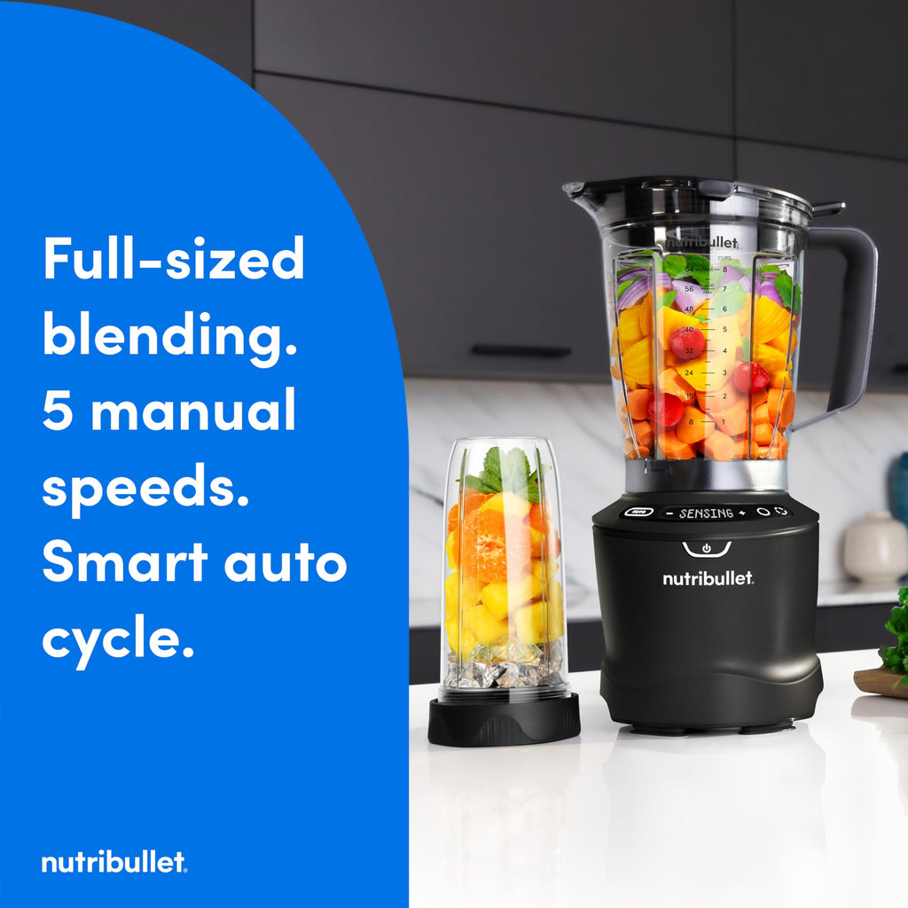 1400-Watt Blender Combo, Multi-Function Countertop Blender with Multiple Speed Settings, Gunmetal