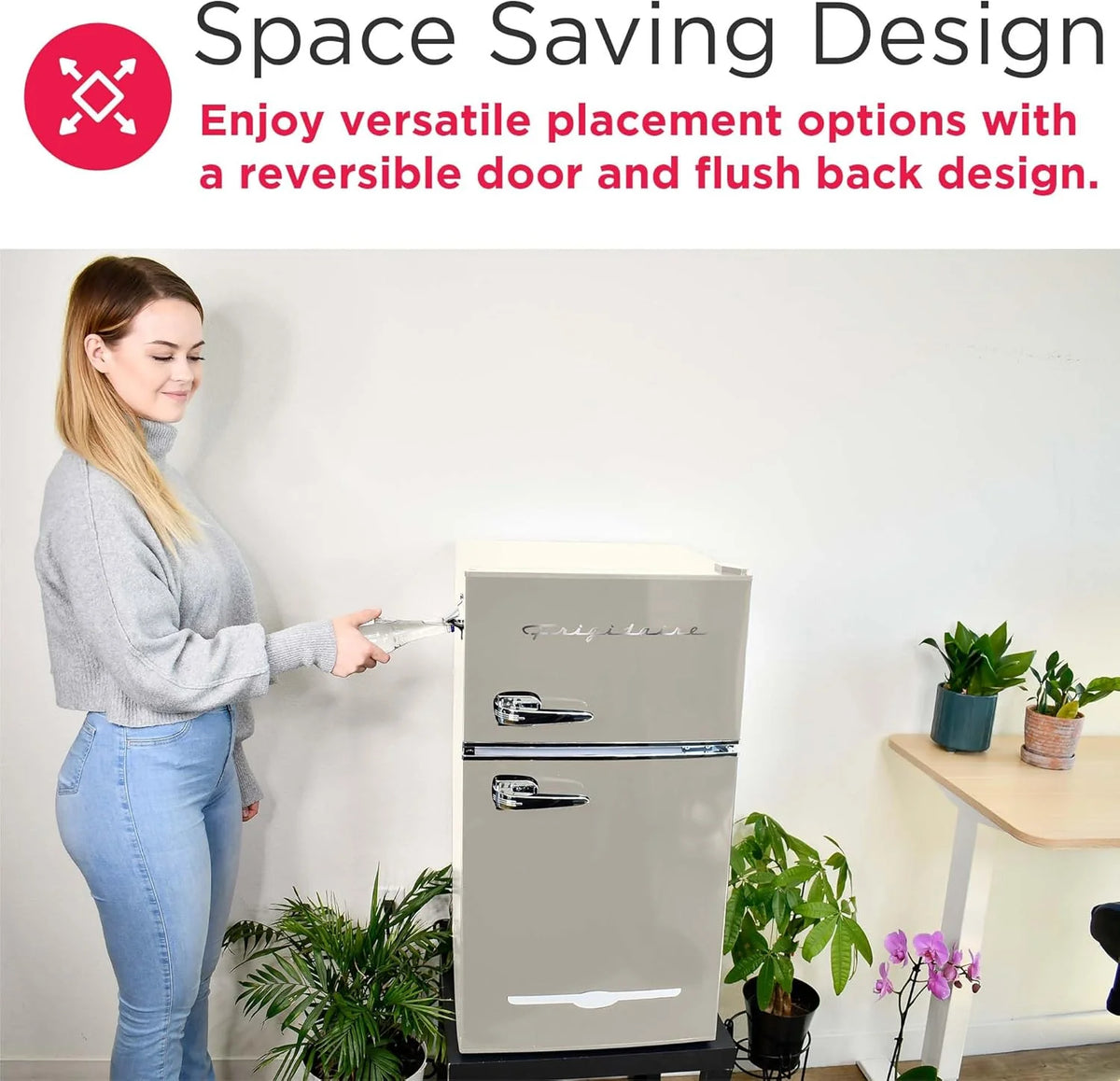 Retro 3.2 Cu Ft Mini Fridge with Freezer – 2-Door Compact Refrigerator with Side Bottle Opener