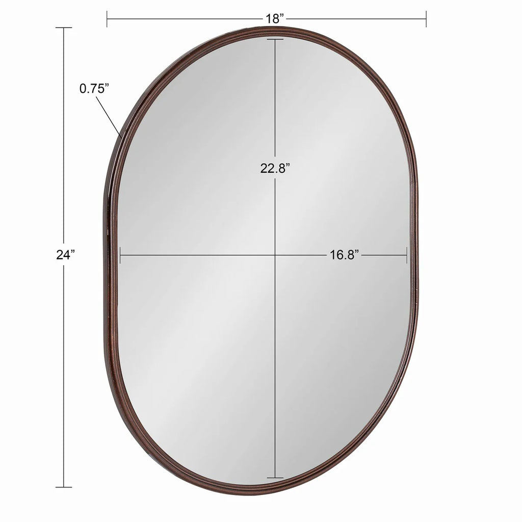 Modern Capsule Framed Wall Mirror, Decorative Oval Accent Mirror for Living Room, Bedroom and Entryway