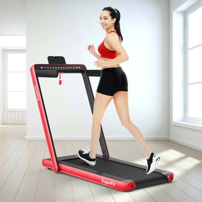 2-in-1 Folding Electric Treadmill, 2.25 HP, Under-Desk, with Dual Display and Smart App Control