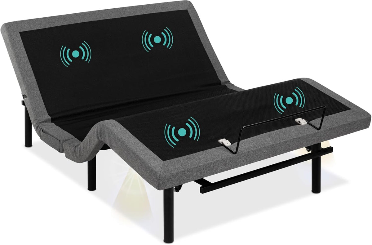 Twin XL Adjustable Bed Frame, Electric Adjustable Base with Wireless Remote Control, Night Light, Massage Function and 2 USB Ports