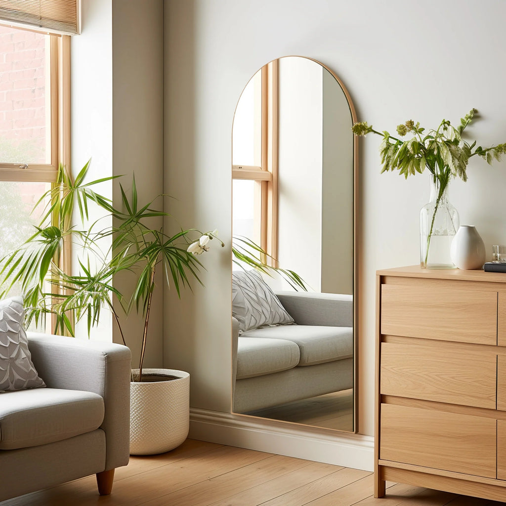 Arched Full Length Floor Mirror, Large Full Body Standing and Wall Mounted Mirror for Bedroom, Living Room and Home Decor