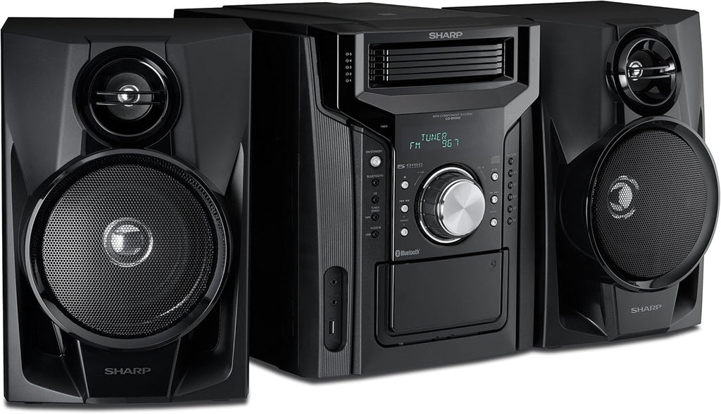 240W 5-Disc Mini Shelf Stereo System – Bluetooth, Cassette Deck, USB & AM/FM Radio