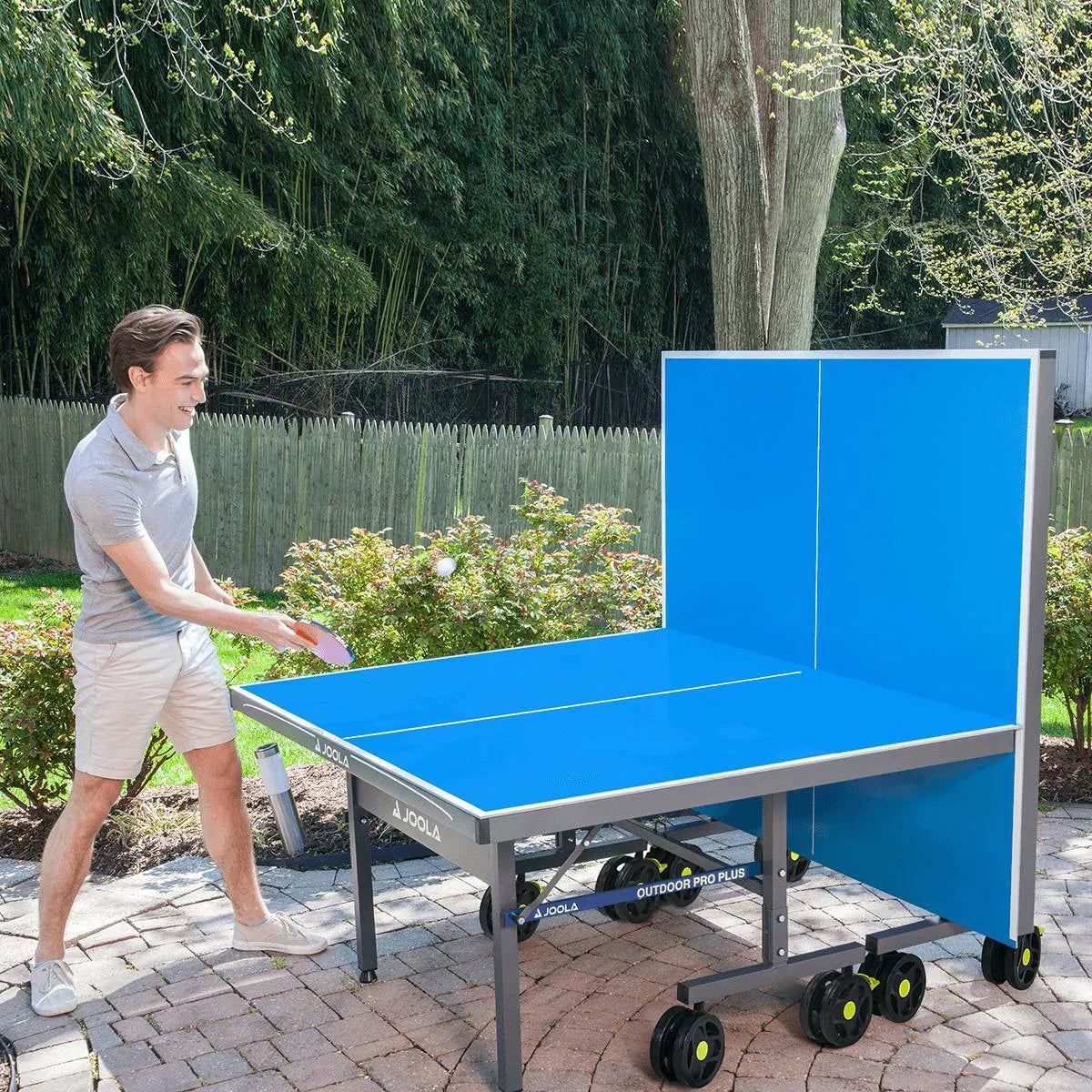 Foldable Outdoor Table Tennis Table with Weatherproof Net and Aluminum Surface