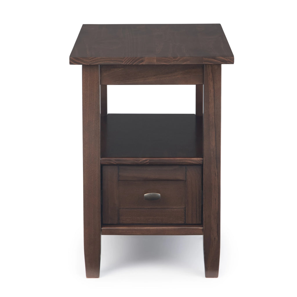 14" Wide Solid Wood Narrow Side Table, Rectangle Transitional Style Accent Table